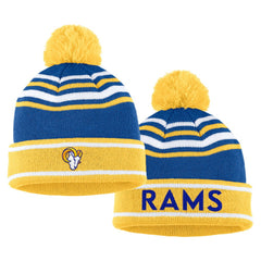 Los Angeles Rams WEAR by Erin Andrews Women's Colorblock Cuffed Knit Hat with Pom and Scarf Set - Royal outlet