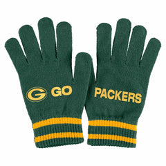 Green Bay Packers WEAR by Erin Andrews Women's Double Jacquard Cuffed Knit Hat with Pom and Gloves Set - Green online