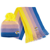 Los Angeles Rams WEAR by Erin Andrews Women's Ombre Pom Knit Hat and Scarf Set - Gold outlet