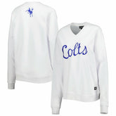 Indianapolis Colts The Wild Collective Women's Cheer V-Neck Fleece Pullover Sweatshirt - White online
