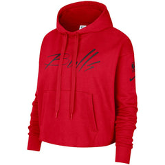 Chicago Bulls Women's Split Flip Courtside Cropped Pullover Hoodie - Red sale