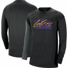 Los Angeles Lakers Courtside Versus Flight MAX90 Long Sleeve T-Shirt - Black cheap