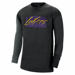 Los Angeles Lakers Courtside Versus Flight MAX90 Long Sleeve T-Shirt - Black cheap