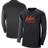 Miami Heat Courtside Versus Flight MAX90 Long Sleeve T-Shirt - Black for sale