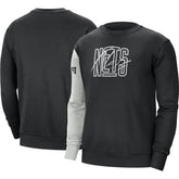 Brooklyn Nets Courtside Versus Force & Flight Pullover Sweatshirt - Black/Heather Gray sale