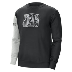 Brooklyn Nets Courtside Versus Force & Flight Pullover Sweatshirt - Black/Heather Gray sale