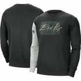Milwaukee Bucks Courtside Versus Force & Flight Pullover Sweatshirt - Black/Heather Gray cheap