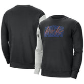 New York Knicks Courtside Versus Force & Flight Pullover Sweatshirt - Black/Heather Gray shop