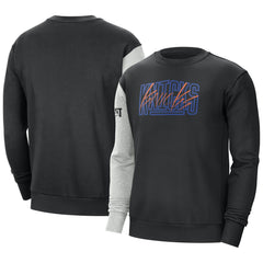 New York Knicks Courtside Versus Force & Flight Pullover Sweatshirt - Black/Heather Gray shop