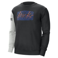 New York Knicks Courtside Versus Force & Flight Pullover Sweatshirt - Black/Heather Gray shop