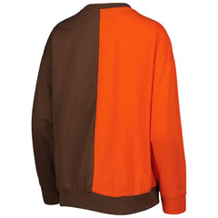 Cleveland Browns Women's Big Face Pullover Sweatshirt - Orange/Brown discount