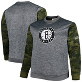 Brooklyn Nets Big & Tall Camo Stitched Sweatshirt - Heather Charcoal discount