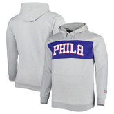 Philadelphia 76ers Big & Tall Wordmark Pullover Hoodie - Heather Gray shop