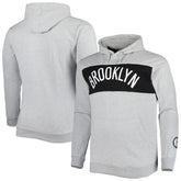 Brooklyn Nets Big & Tall Wordmark Pullover Hoodie - Heather Gray cheap