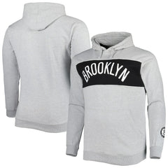 Brooklyn Nets Big & Tall Wordmark Pullover Hoodie - Heather Gray cheap