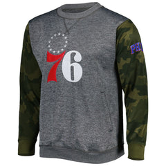 Philadelphia 76ers Camo Stitched Sweatshirt - Heather Charcoal sale