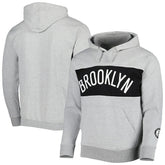 Brooklyn Nets Wordmark French Terry Pullover Hoodie - Heather Gray discount