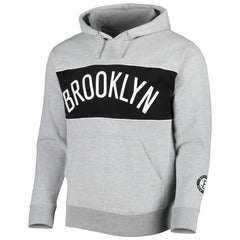 Brooklyn Nets Wordmark French Terry Pullover Hoodie - Heather Gray discount