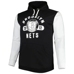 Brooklyn Nets Big & Tall Bold Attack Pullover Hoodie - Black/White outlet