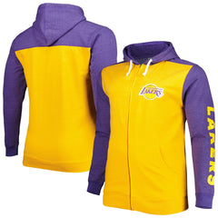 Los Angeles Lakers Big & Tall Down and Distance Full-Zip Hoodie - Gold/Purple sale