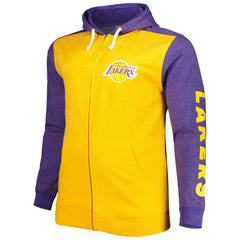 Los Angeles Lakers Big & Tall Down and Distance Full-Zip Hoodie - Gold/Purple sale
