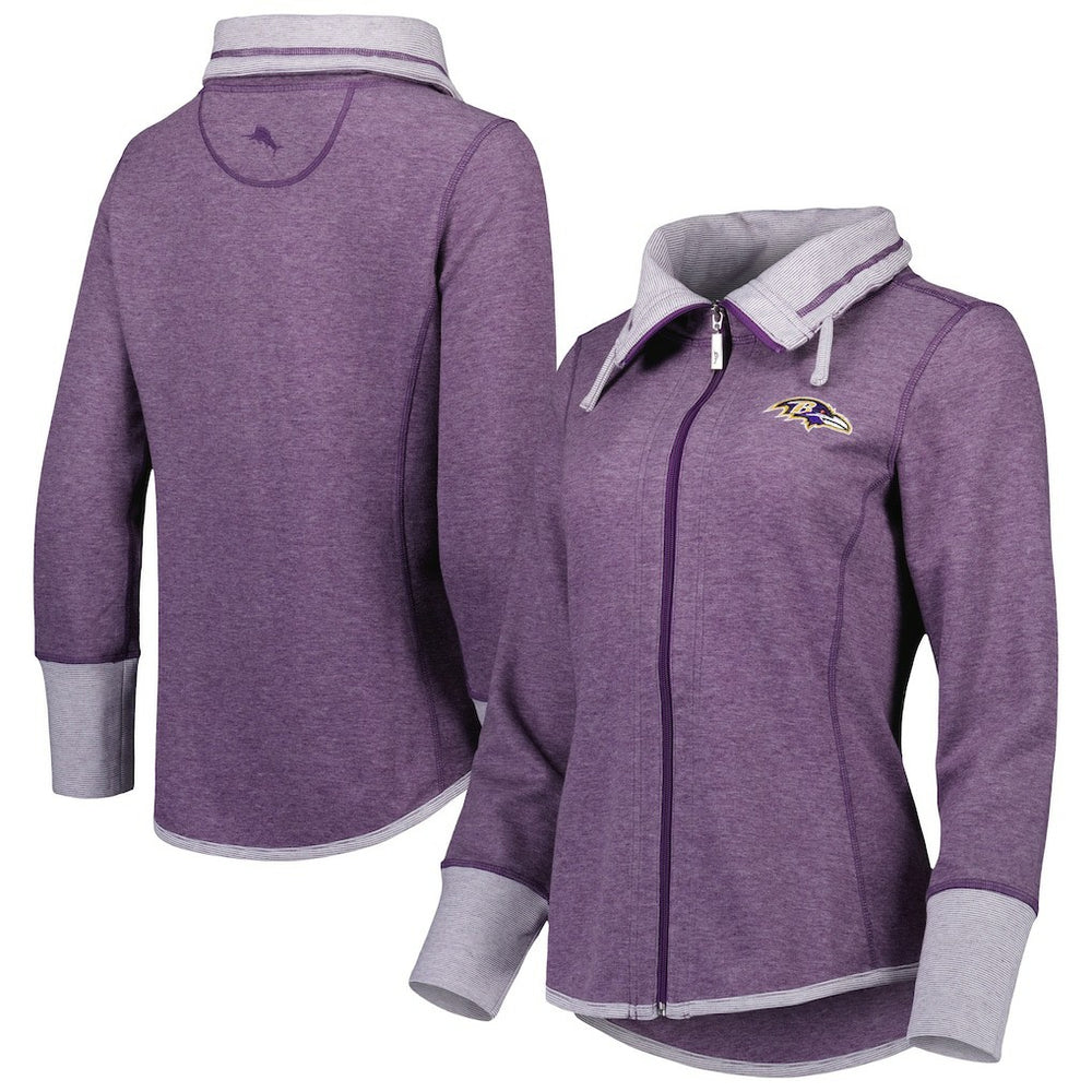 Baltimore Ravens Women's Sport Sun Fade Full-Zip Sweatshirt - Heathered Purple cheap