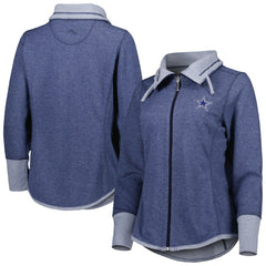 Dallas Cowboys Women's Sport Sun Fade Full-Zip Sweatshirt - Heathered Navy sale