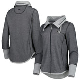 Las Vegas Raiders Women's Sport Sun Fade Full-Zip Sweatshirt - Heathered Black discount