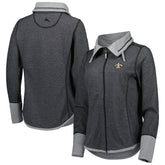 New Orleans Saints Women's Sport Sun Fade Full-Zip Sweatshirt - Heathered Black sale