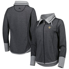 New Orleans Saints Women's Sport Sun Fade Full-Zip Sweatshirt - Heathered Black sale