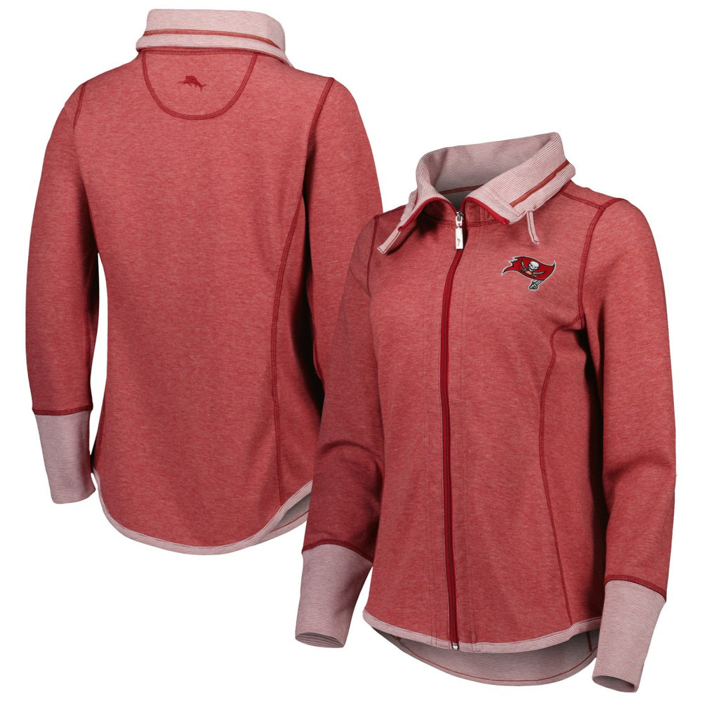 Tampa Bay Buccaneers Women's Sport Sun Fade Full-Zip Sweatshirt - Heathered Red cheap
