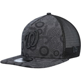 Washington Nationals Repeat A-Frame 9FIFTY Trucker Snapback Hat Black