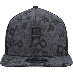 Pittsburgh Pirates Repeat A-Frame 9FIFTY Trucker Snapback Hat Black