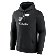 Utah Jazz Wordmark Team Logo Pullover Hoodie - Black discount