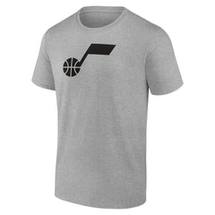 Utah Jazz Solid Primary Logo T-Shirt - Heathered Gray sale
