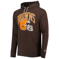 Cleveland Browns Homage Retro Helmet Tri-Blend Raglan Pullover Hoodie - Brown on sale