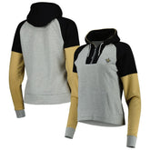 New Orleans Saints Antigua Women's Lightweight Jackpot Raglan Half-Zip Pullover Hoodie - Heather Gray outlet