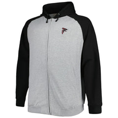 Atlanta Falcons Big & Tall Fleece Raglan Full-Zip Hoodie Jacket - Heather Gray on sale