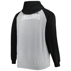 Jacksonville Jaguars Big & Tall Fleece Raglan Full-Zip Hoodie Jacket - Heather Gray for sale