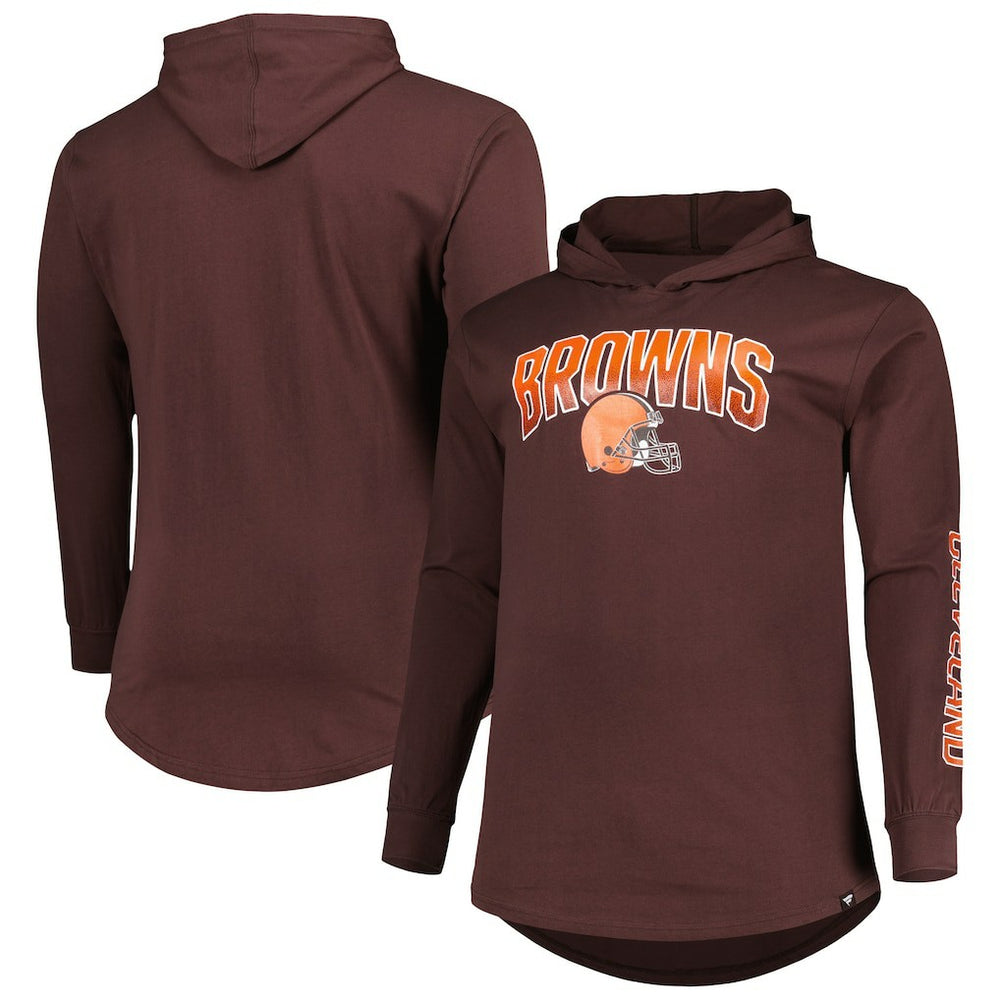 Cleveland Browns Big & Tall Front Runner Pullover Hoodie - Brown for sale
