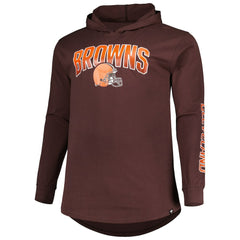 Cleveland Browns Big & Tall Front Runner Pullover Hoodie - Brown for sale