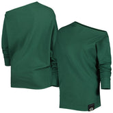 Green Bay Packers KIYA TOMLIN Women's Twisted Tri-Blend Asymmetrical 3/4-Dolman Sleeve Sweatshirt - Green sale