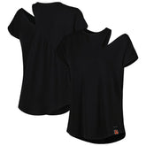 Cincinnati Bengals KIYA TOMLIN Women's Cut Out Tri-Blend Shirt - Black on sale