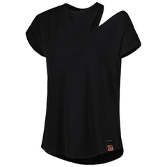 Cincinnati Bengals KIYA TOMLIN Women's Cut Out Tri-Blend Shirt - Black on sale