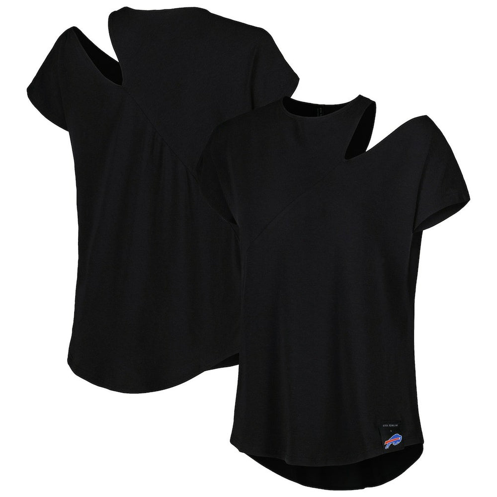 Pittsburgh Steelers KIYA TOMLIN Women's Cut Out Tri-Blend Shirt - Black on sale