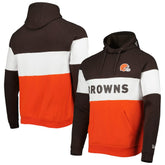 Cleveland Browns New Era Colorblock Current Pullover Hoodie - Orange online