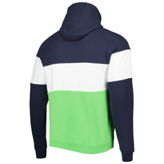 Seattle Seahawks New Era Colorblock Current Pullover Hoodie - Neon Green/College Navy cheap