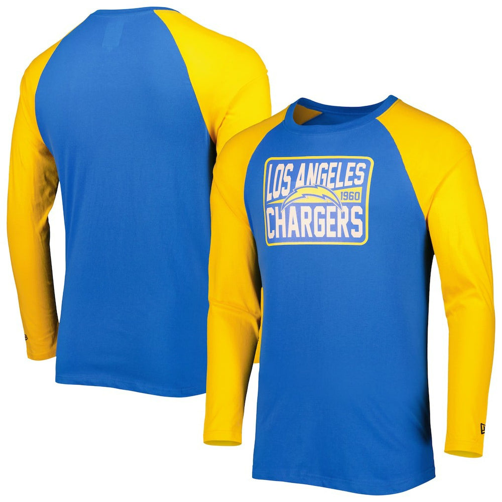 Los Angeles Chargers New Era Current Raglan Long Sleeve T-Shirt - Powder Blue for sale
