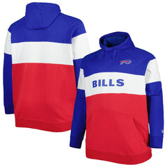 Buffalo Bills New Era Big & Tall Current Team Colorblock Fleece Raglan Pullover Hoodie - Royal/Red discount
