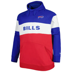 Buffalo Bills New Era Big & Tall Current Team Colorblock Fleece Raglan Pullover Hoodie - Royal/Red discount